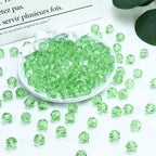 Dowarm 200 Pieces 4mm Round Crystal Glass Beads for Jewelry Making Crafts Wine Charms Wind Chimes Suncatchers, Faceted Rondelle Loose Spacer Beads, Light Green - color: 06-Light Green, size: 4MM