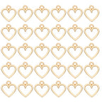 PATIKIL Heart Charm, 100Pcs Mini Heart Circle Pendant Charm Bulk for Jewelry Making Earrings Necklace Wedding Crafts - color: Dark Gold