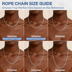 1.5mm 2mm Rope Chain 925 Sterling Silver Chain Necklace for Women, Sturdy Durable Women's Chains Necklace, 16 18 20 22 24 26 Inch - color: 2.0mm Silver, size: 16 Inches (Women's Choker Length)