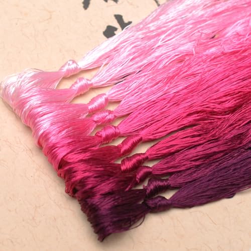 100% Nature Mulberry Handmade Embroidery Silk Thread Woven Jewelry Accessory Artificial Flowers Cross Stitch Floss DIY Sewing Kits 10 Gradient Colors 110m Each (25) - color: 25