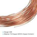 PATIKIL 66 Feet Solid Bare Copper Wire, 22 Gauge 99.9% Pure Copper Wire 0.7mm Soft Beading Wire Metal Plant Stem Ties for Jewelry Craft (20m) - size: 0.7mmx20m