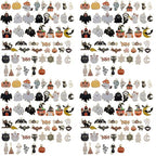 50pcs Alloy Enamel Halloween Series Pumpkin Lantern Ghost Black Cat Bat Moon Pendant Jewelry Making DIY Keychain Earrings Pendant Various Design Charms for Jewelry Making Bracelets Necklace (HK728) - color: HK728