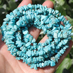 400pcs Turquoise Irregular Chip Stone Beads 5-8mm Pre-drilled Loose Beads for Jewelry Making DIY Necklace Bracelet Earrings Art Crafts - color: Turquoise Blue (2 Strands-62")
