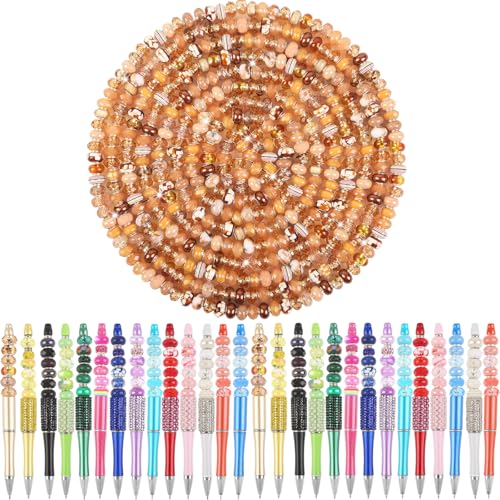 Large Hole Brown European Beads - 100 Assorted Pieces for Pens, Fairy Wand, Garden, Lampwork, Craft, Spacer, DIY Charms, Bracelet, Necklace Decoration, Jewelry Making Supplies - color: Brown, size: 100 Pcs