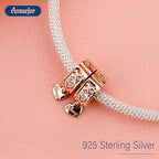 Clip Stopper Spacer Charms for Bracelets Necklaces, Compatible with Pandora,Jewery Mking DIY - style: Always Inifinity Pavé Clip 14K Rose Gold Plated