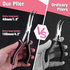2PCS 7-Inch Long Reach Needle Nose Pliers Smooth Jaws Long Nose Pliers and Bent Nose Pliers Extra Long Needle Nose Pliers Jewelry Pliers for Jewelry Making, Wire Wrapping and Object Gripping - style: Straight & Bent Needle Nose Plier Smooth Jaws