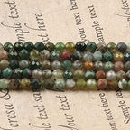 Song Xi 180pcs 2mm Natural Indian Agate Gemstone Beads Faceted Round Loose Stone Beads for Jewelry Making - color: Indian Agate, size: 1.9-2.4mm
