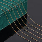 UMAOKANG 10 Meters Black Orange Enamel Bead Chain for Jewelry Making Gold Plated Stainless Steel Necklace Bracelet DIY Chains - color: Blak Orange-Gold