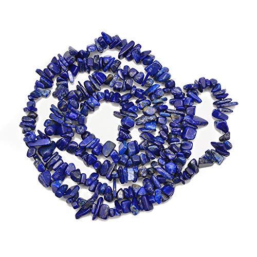 5-8mm Natral Healing Gemstone Waist Bracelets Necklace Kit Irregular Stone DIY Crafts Design Jewelry Making 1 Strand per Bag Approxi 34 inch (Blue Lapis Lazuli Chips) - color: Blue Lapis Lazuli Chips
