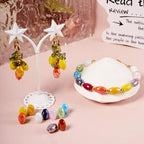 50Pcs Faceted Glass Oval Beads 11x8mm Crystal Column Suncatcher Beads Oval Shaped Kandi Beads Spacers for Crafts DIY Wind Chimes Jewelry Making Supplies - color: 10 Colors, Opaque
