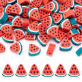 50PCS Handmade Polymer Clay Beads Watermelon Slice Loose Beads Fruit Theme Spacer Beads for DIY Bracelet Necklace Earring Charm Jewelry Making Hole 1.8mm - color: Watermelon Slice