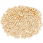 Beebeecraft 1 Box 300Pcs Round Crimp Beads 14K Gold Filled Brass Spacer Stopper Bead Clamp Ends Rondelle Crimper Beads for Jewelry Making - size: 3mm