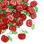 50pcs Glass Pendant Charms - Multicolor Theme Drops for Necklace Craft, Jewelry Making Supplies (Various Styles) - style: Apple