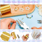 328 Feet Tarnish Resistant Copper Wires 28 Gauge Jewelry Craft Wires Beading Wires for Jewelry Making, Wire Wrapping and Crafting(Gold) - color: 1Gold, size: 28 Gauge
