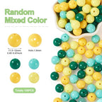 100 Pcs 11.5-12mm Bubblegum Beads Opaque Acrylic Chunky Loose Spacer Round Focal Beads for Jewelry Making Bracelet Necklace Keychain Craft Art Making,Hole:1.8mm,Dark Green - color: Dark Green