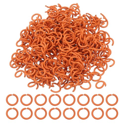 PATIKIL Open Jump Rings, 400 Pcs 6mm Round Ring Charm Loops Connector for Jewelry Making Supplies DIY Craft Keychains Necklaces Earrings, Orange - color: Orange, size: 6mm