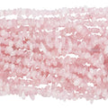 90 Inches Rose Quartz Irregular Shaped Crystal and Healing Tumbled Chip Stone Beads for Jewelry Making - color: Pink-Rose Quartz