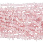 90 Inches Rose Quartz Irregular Shaped Crystal and Healing Tumbled Chip Stone Beads for Jewelry Making - color: Pink-Rose Quartz