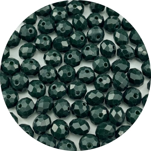 400pcs 4mm Crystal Glass Beads Faceted Rondelle Glass Spacer Beads for Bracelets Necklace Pendants Earrings Key Chains Jewelry Making(Dark Green Porcelain) - color: Dark Green Porcelain, size: 4mm