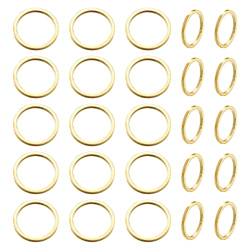 FASHEWELRY 100Pcs Brass Round Linking Rings 10mm Golden Circle Open Bezel Connectors Charms for Dangle Beading Hoop Jewelry Making - color: Golden, size: 10mm
