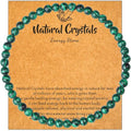 MAIBAOTA Healing Crystal Bracelet for Women Men, 8/4 mm Natural Stone Beaded Bracelets, Jewelry Birthday Gifts, Round Gemstones Stretch Bracelets - color: Green-Malachite, size: 4 mm
