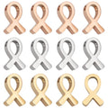 PH PandaHall 12pcs Breast Cancer Ribbon Beads for Jewelry Making, 12x8mm Stainless Steel Ribbon Charms Pendant Hope Beads Charm for Necklace Bracelet DIY Crafts, 3 Colors, Hole 1.8mm
