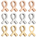 PH PandaHall 12pcs Breast Cancer Ribbon Beads for Jewelry Making, 12x8mm Stainless Steel Ribbon Charms Pendant Hope Beads Charm for Necklace Bracelet DIY Crafts, 3 Colors, Hole 1.8mm