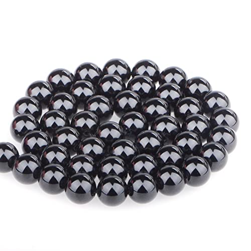Bymitel 90 pcs Natural Genuine Real Round Loose Stone Beads Gemstone Spacers for Charm DIY Jewelry Making 15.5" per Strand 4mm (Black Onyx, 4mm) - color: Black Onyx, size: 4mm