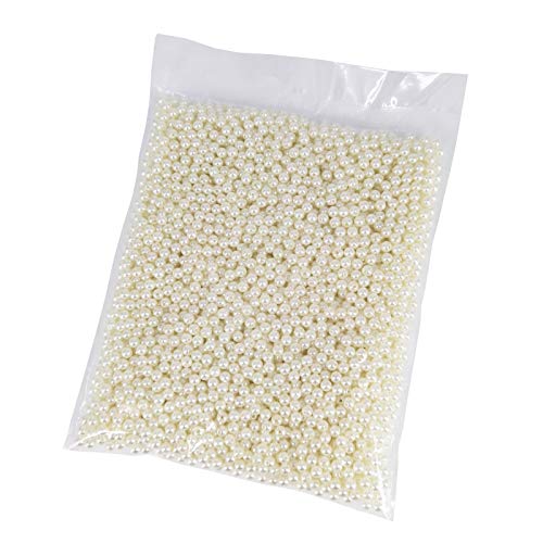 INSPIRELLE 3000pcs 6mm Ivory Art Faux Pearl Beads ABS Round Loose Spacer Beads for DIY Craft Necklaces Bracelets Jewelry Making - color: Ivory, size: 6mm