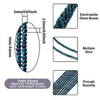 FASHEWELRY 10 Strands Briolette Crystal Glass Beads 2mm Rondelle Faceted Glass Spacer Beads Half Plated for Necklace Bracelet Jewelry Making (Dark Slate Gray) - color: Dark Slate Gray-Half Plated, size: 2mm