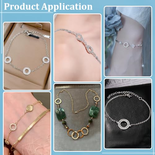 PH PandaHall 60pcs Flat Round Link Charms Rhinestone Connectors Charms Alloy Round Jewelry Links Ring Circle Charm Links Double Loop Jewelry Connectors for Bracelet Earring DIY, Gold/Platinum - size: 0.53 inch