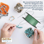 Soft Flex 49 Strand Beading Wire - Medium 0.19 Diameter - 30 Feet Nylon Design Wire - style: Fluorite