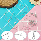 372Pcs Earrings Beading Hoop Set with 72 Earring Finding Teardrop Round Beading Hoop Earrings Bulk with 100 Hooks,100 Jump Ring,100 Ear Backs for DIY Jewelry Making Earrings Making Supplies(White K) - color: 372Pcs-White K