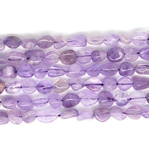MJDCB Natural Irregular Shape Stone Beads 6-8mm Lilac Amethyst Gemstone Energy Crystal for Jewelry Making Bracelet Necklace - color: Lilac Amethyst