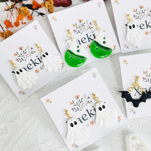 Xaekicr 5 Pcs Halloween Polymer Clay Cutters Set – Ghost, Bat, Potion Bottle Clay Earring Cutters for DIY Jewelry Making – Clay Tools for Polymer Clay Molds - color: 2D color