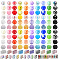 180 PCS Focal Beads for Pen Making, Include 100 PCS 20mm Rhinestone Beads 20 PCS 16mm Bubblegum Bead and 60 PCS Rondelle Spacer Bead, Perfect for DIY Pen Keychain Bracelets Jewelry - color: 180 PCS Round Beads