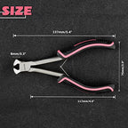 Long Reach End Cutting Pliers 5.5 Inches End Nipper Cutting Pliers Nail Puller for Zipper Install Stops Repair Kit, Wire Cutter for Jewelry Making Working In Tight Spaces Pink Tool for Women - style: End Cutting Pliers