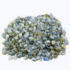 Labradorite Pre Drilled Crystal Crushed Chips Beads for Bracelets Making, DIY Handmade Natural Healing Crystals (25 Inch Strand) - color: Labradorite