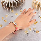 AUEAR, 104 Pack Silver Gold A-Z 8mm Full Rhinestone Slide Charms Crystal Alphabet Letter Alloy for Bracelets Necklace Wristbands DIY Jewelry Making - color: Silver & Gold, size: 104 Pack