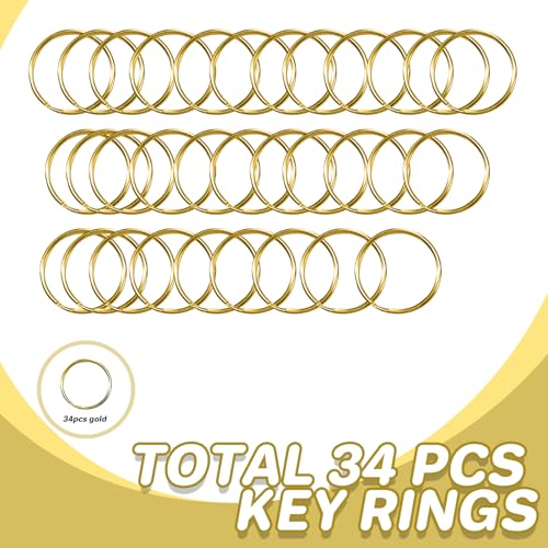 Keychain, 68PCS Swivel Snap Hooks with Key Rings, Metal Lobster Claw Clasp,34PCS Keychains Clips Hooks and 34PCS Key Chain Rings,Keychain Rings for DIY Crafts,Jewelry Making (Gold) - color: gold