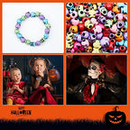NBEADS 200pcs Halloween Skull Beads - Acrylic Skull Spacers in Mixed Colors - color: Mixed Color-Skull