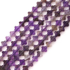 8mm Natural Amethyst Gemstone Faceted Clovers Beads Four-Leaf Spacer Loose Beads for DIY Jewelry Making Beads - color: Amethyst