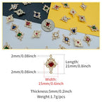Zirconia Connector Charms Crystal Gold Plated Brass Links for Jewelry Making Bracelet Necklace Earring Pendant Craft Supplies DIY Accessories - color: RhombusA-Mix-10Pcs