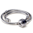 RUBYCA 5pcs 7.1" Silver Color Clasp European Snake Chain Charm Bracelet fit Charm Beads DIY - color: Silver, size: 18 CM