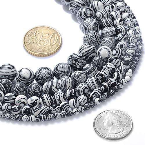 Natural Stone Beads 12mm Black White Peacock Stone Round Loose Beads Crystal Energy Stone Healing Power for Jewelry Making DIY,1 Strand 15" - color: Black White Peacock, size: 12MM