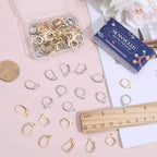 SUNNYCLUE 1 Box 80Pcs Leverback Earring Findings Huggie Hoop Earring Findings Lever Back Ear Hooks Lever Back Ear Hook Earwires for Jewelry Making Accessories DIY Craft Supplies - color: 1 Box 80pcs Stainless Steel Leverbacks Mixed Shaped Mixed Color