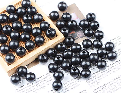 AD Beads Large Hole Wood Spacer Wooden Jewelry Making Bracelet Necklace Chandelier, Large Wooden Rosary Beads Craft Beads (16mm 100pcs, Black) - color: Black, size: 16mm 100pcs