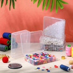 Jetec 6 Pieces Mini Plastic Clear Beads Storage Containers Box for Collecting Small Items, Beads, Jewelry, Business Cards, Game Pieces, Crafts (5 x 4 x 1.3 Inch) - size: 5 x 4 x 1.3 Inch