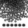 HARFINGTON 2000Pcs Small Glass Beads 6/0 4mm Loose Tiny Round Small Beads for Bracelet Earring Rings Jewelry Making, Black - color: Black
