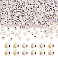 FASHEWELRY 500Pcs White Golden Letter Beads 4.5mm Square Alphabet Beads Acrylic Cube Letter E Beads for Friendship Bracelet Necklace Keychains Jewelry Making - color: Letter E